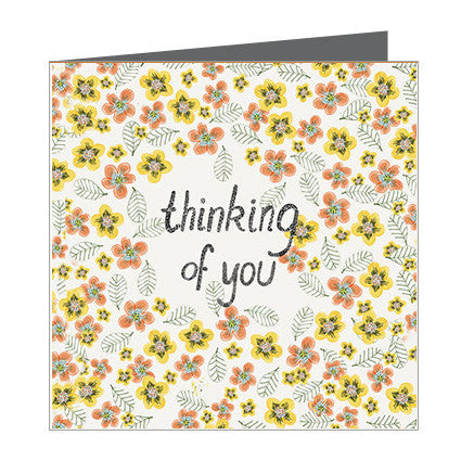 Card - Thinking of you - Yellow and Orange Blooms