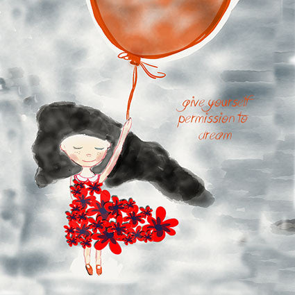 Card - Girl Dream Balloon