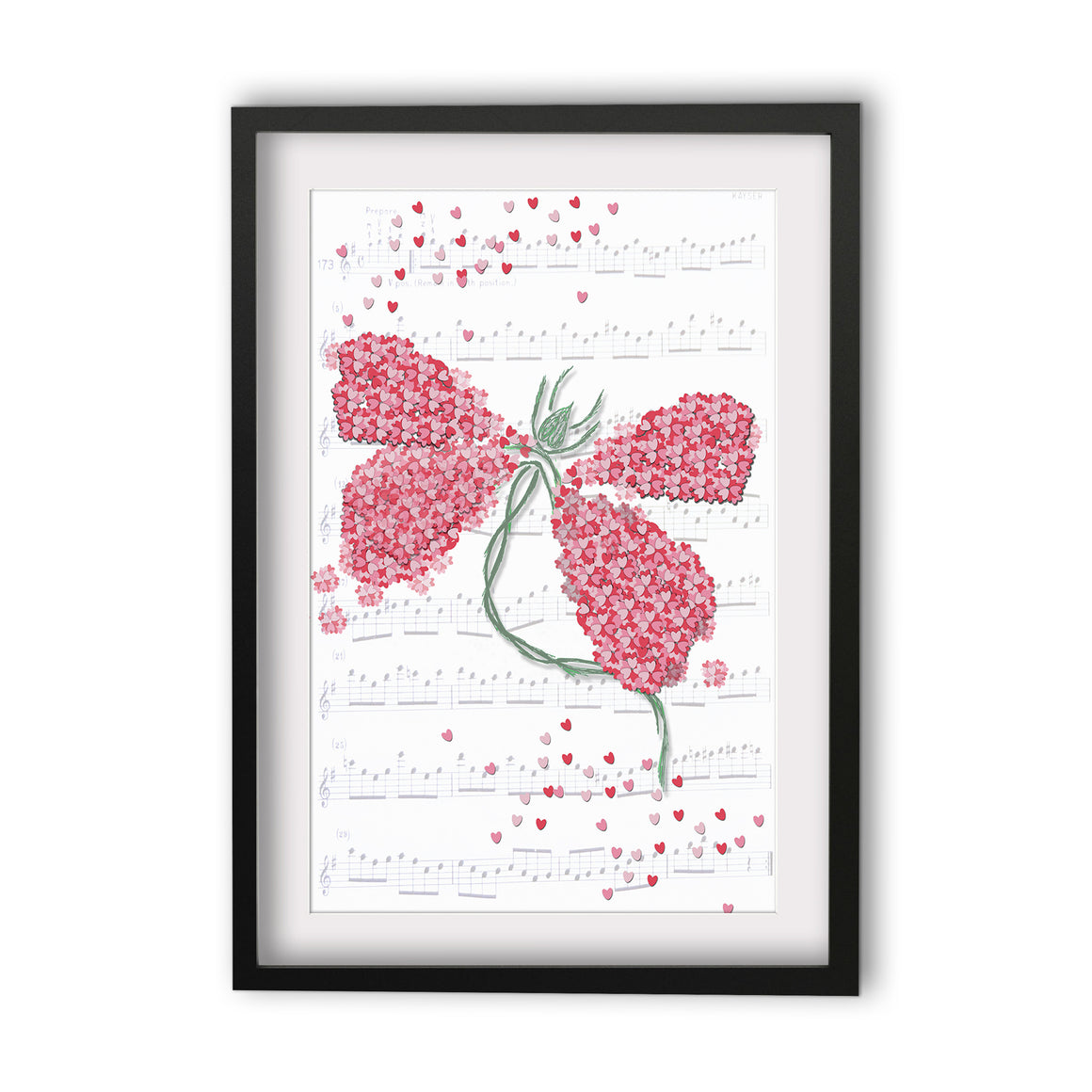 Print Heart Confetti Dragon Fly