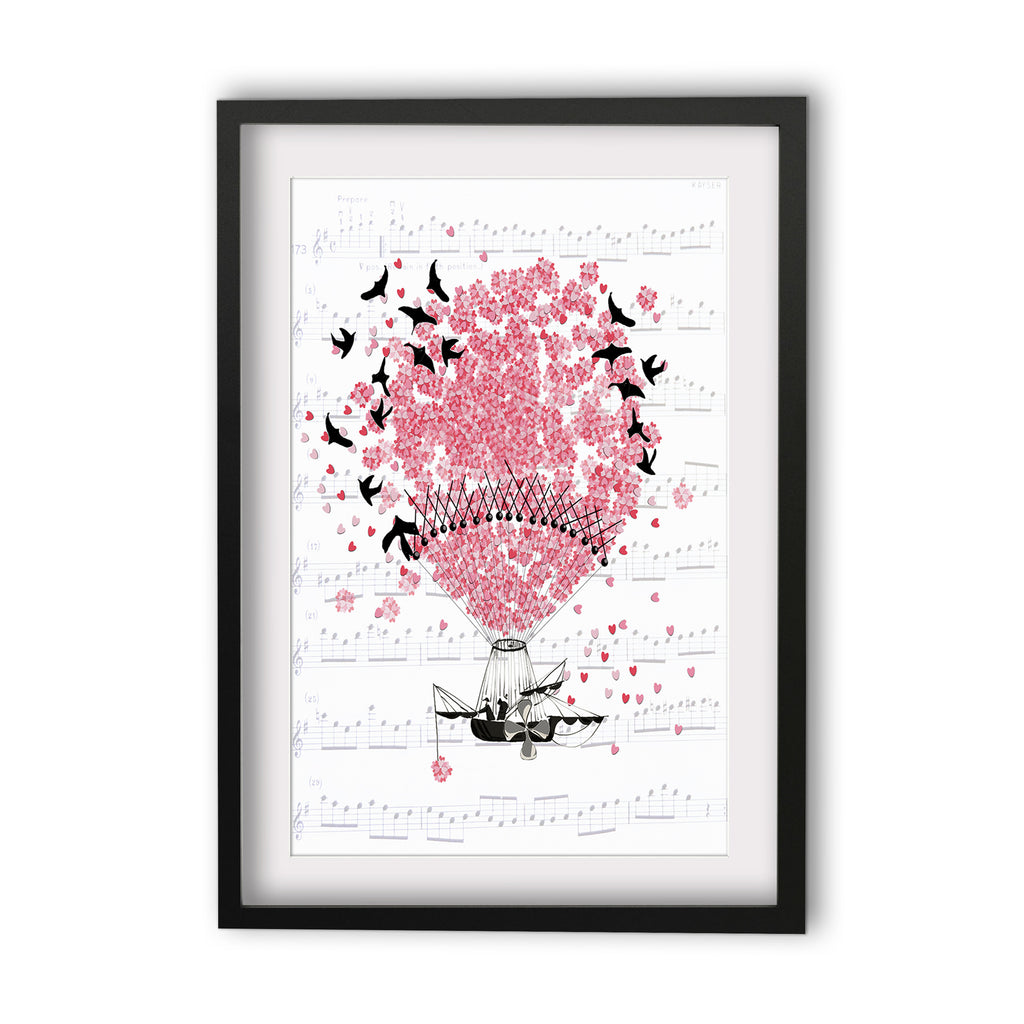 Print Heart Confetti Hot Air Balloon