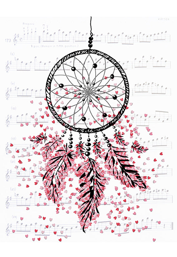 Print Heart Confetti Dream Catcher