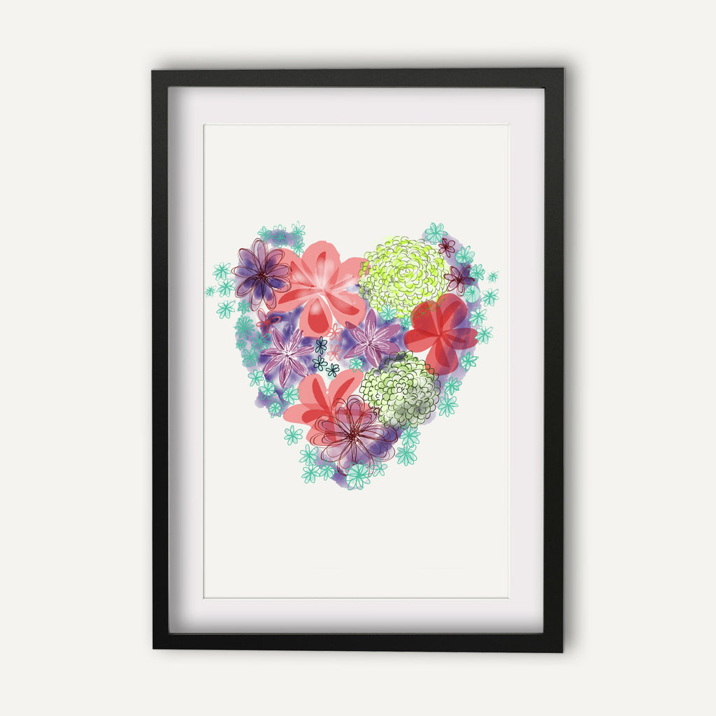 Print Heart Blooms