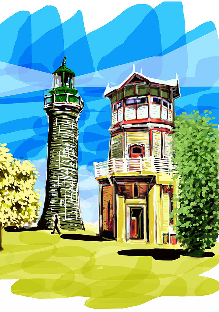 Print (Iconic) - Bellarine Queenscliff Black Lighthouse