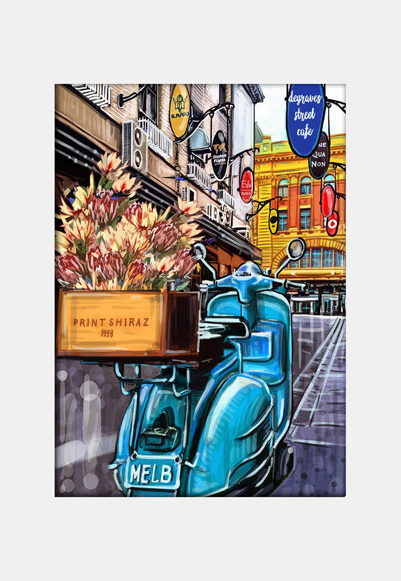 Print (Iconic) - Melbourne Degraves Street with Vespa