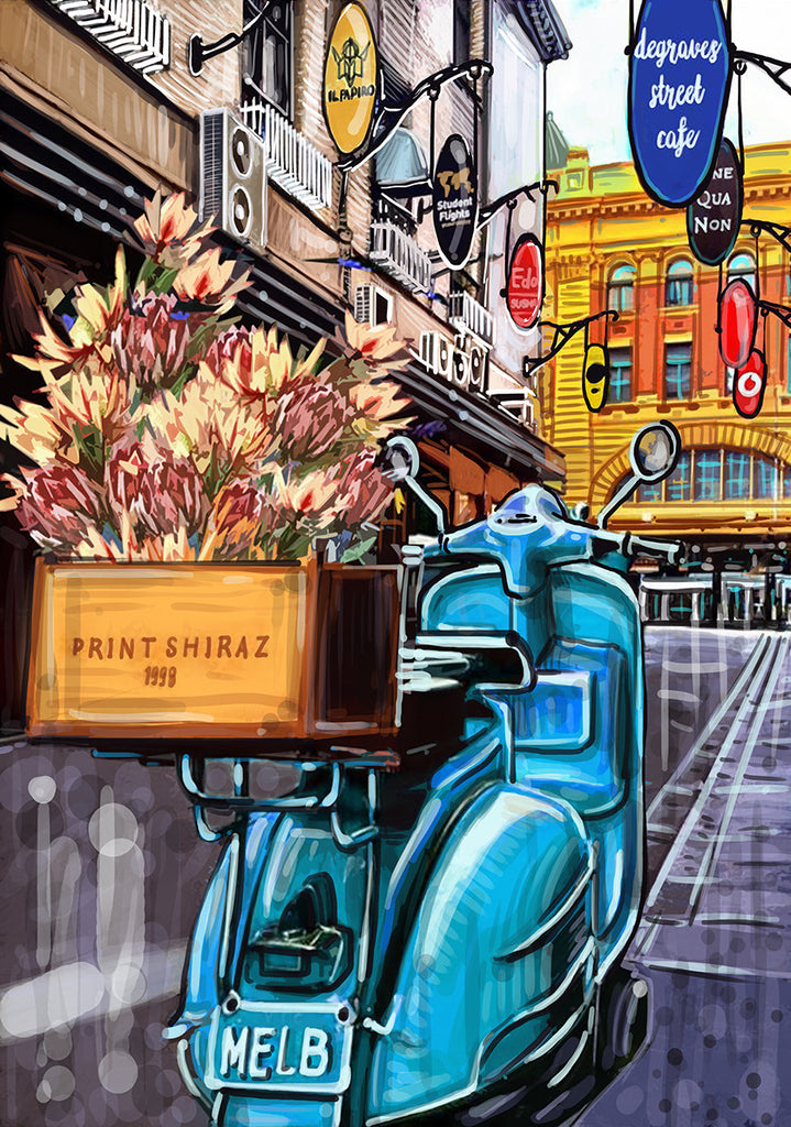 Print (Iconic) - Melbourne Degraves Street with Vespa