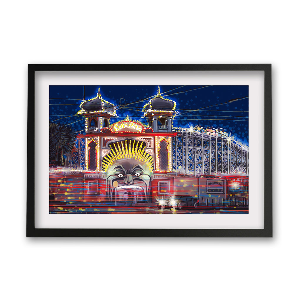Print (Iconic) - Melbourne Luna Park by Night