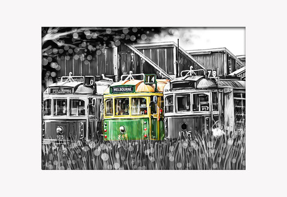 Print (Iconic) - Melbourne Trams at Depot