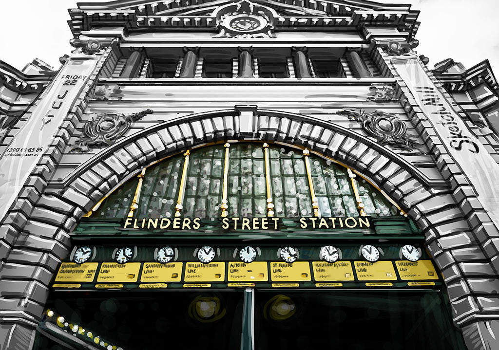 Print (Iconic) - Melbourne Flinders st Station Clocks