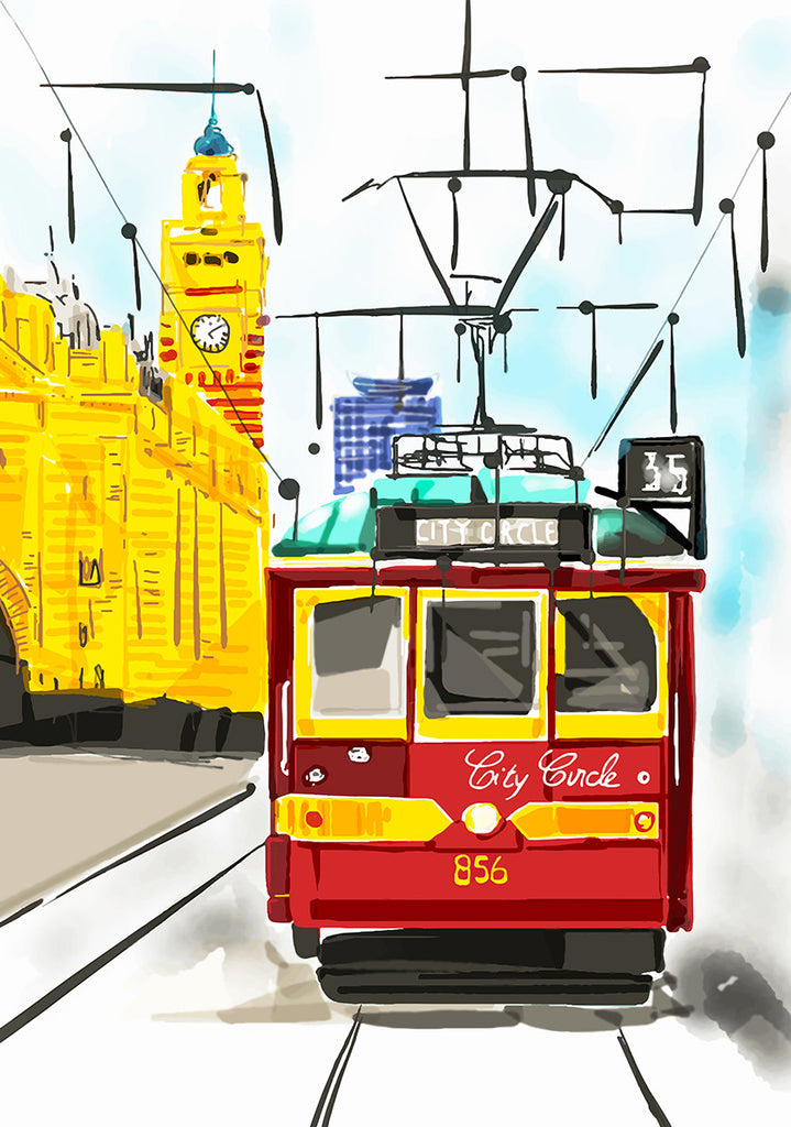 Print (Iconic) - Melbourne Tram City Circle (Portrait)