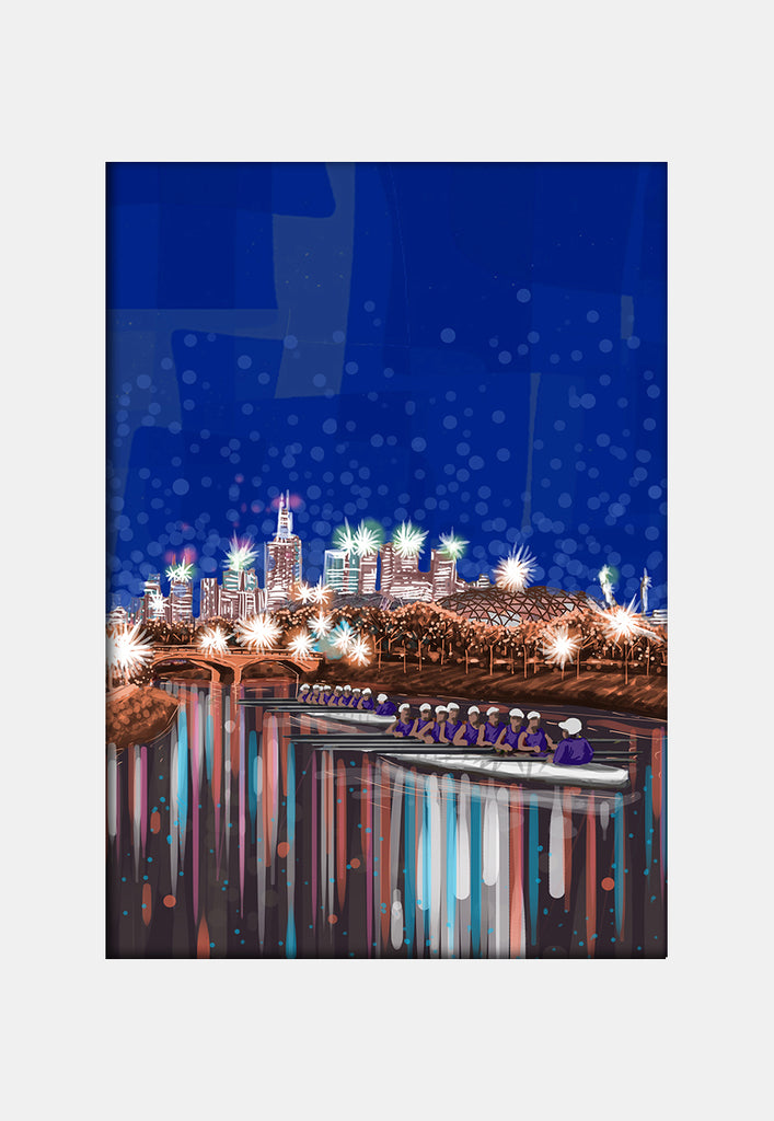 Print (Iconic) - Melbourne Yarra by Night (P)