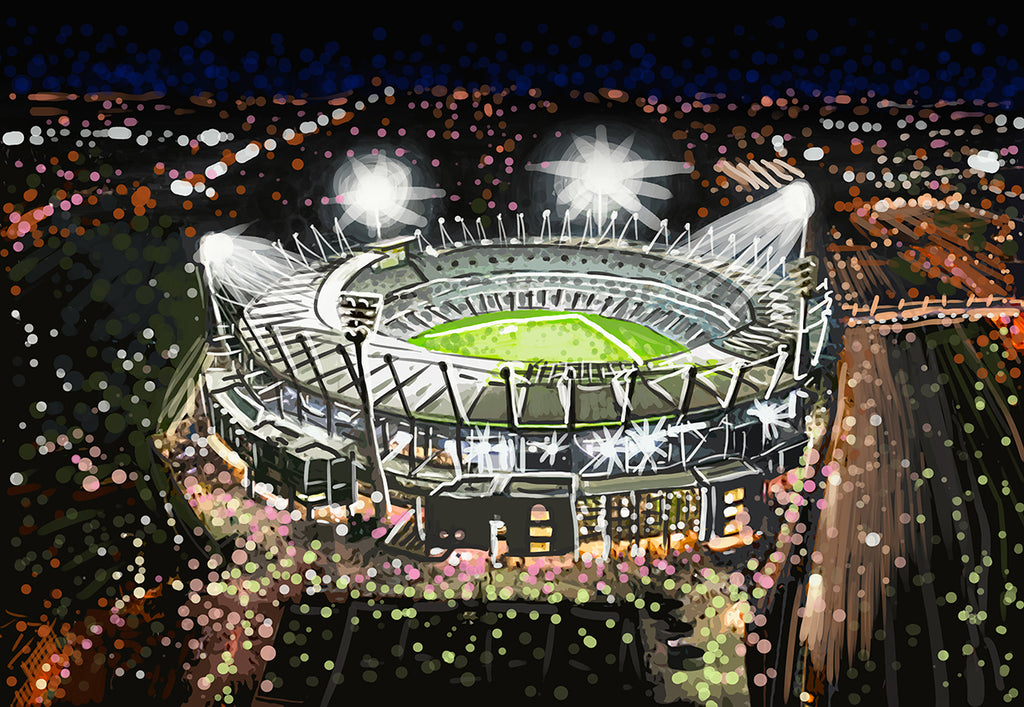 Print (Iconic) - Melbourne MCG by Night
