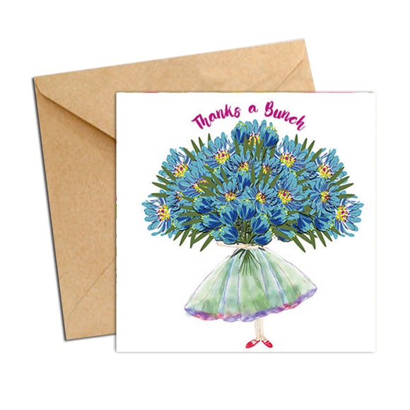 Card - Thanks a bunch of Blue Blooms