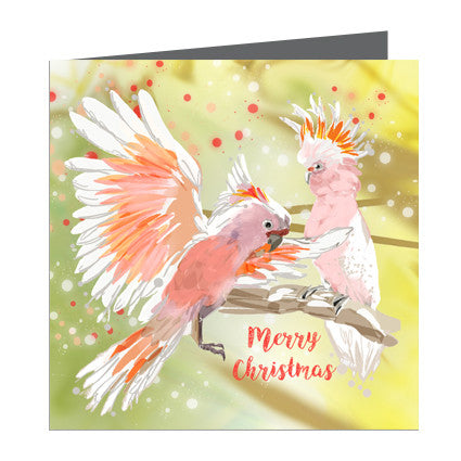 Card - Xmas Aus-Cockatoo Pink