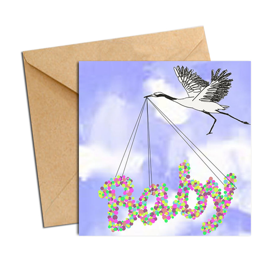 Card - Baby and Crane