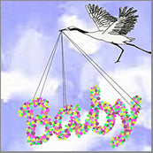 Small Cards (Pack of 10) - Baby and Crane