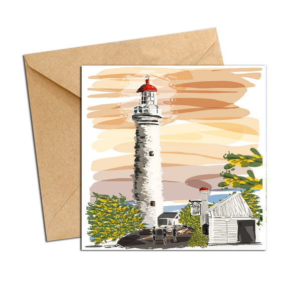 Card - Iconic Bellarine - Airey's Inlet Lighthouse Sunset