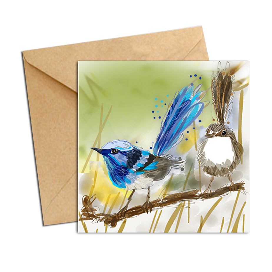 Card - Australian Bird Blue Wren