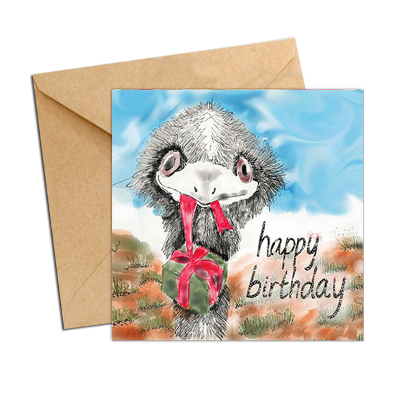 Card - Birthday Aus Animal Emu