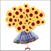 Small Cards (Pack of 10) - Bunch of Sunflower