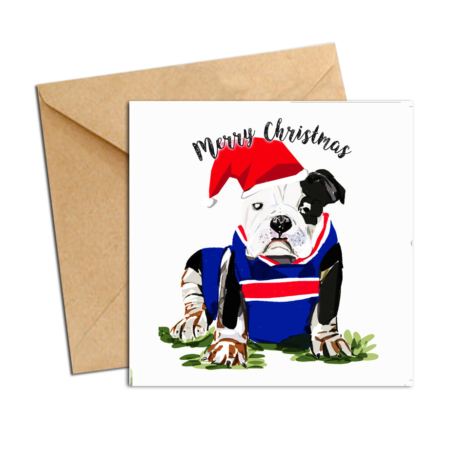 Card - Xmas Footy Bulldog