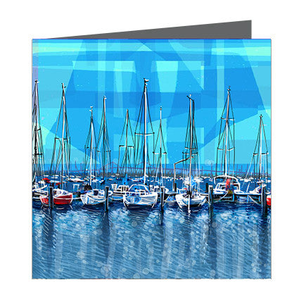 Card - Iconic Melbourne Williamstown Marina Blue Skies