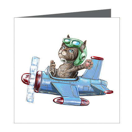 Card - Cat in Plane