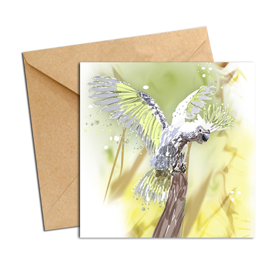 Card - Australian Bird Cockatoo White