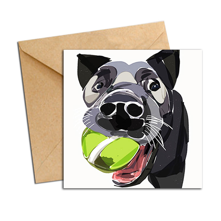 Card - Dog - Blue Heeler with Ball