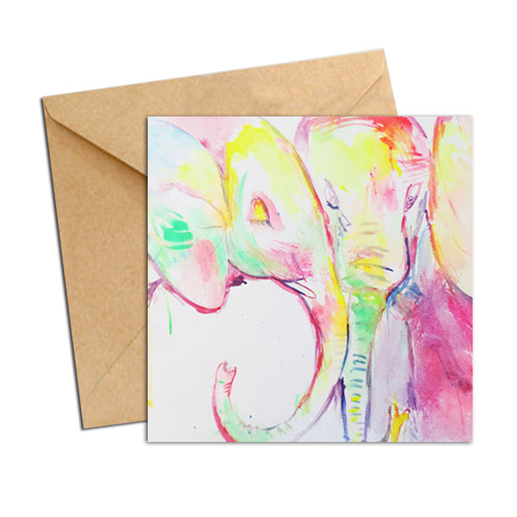 Card - Elephant Pastels