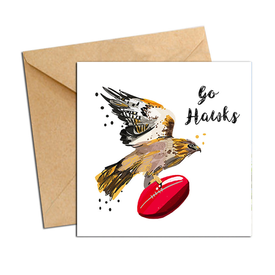 Card - AFL Hawks (Go Hawks)