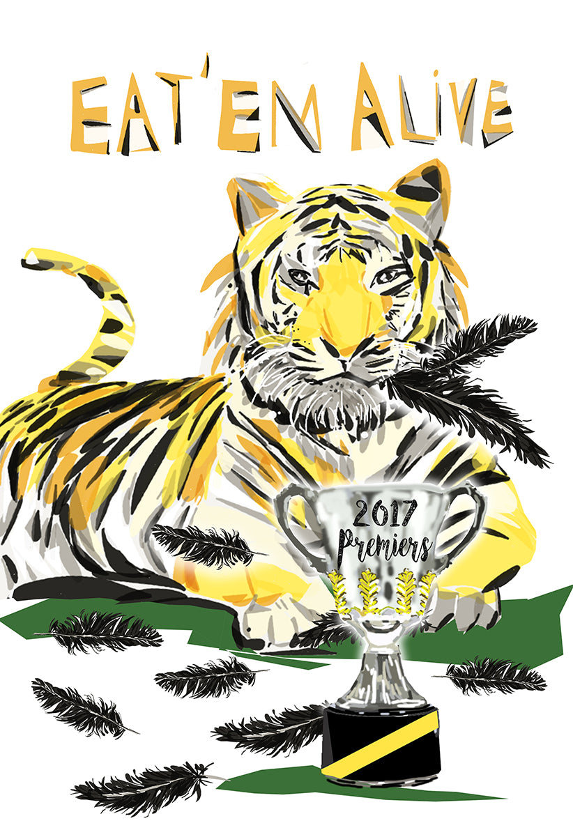 Print Football AFL - Richmond Tiger with Feathers Premier