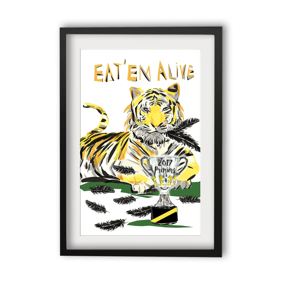 Print Football AFL - Richmond Tiger with Feathers Premier