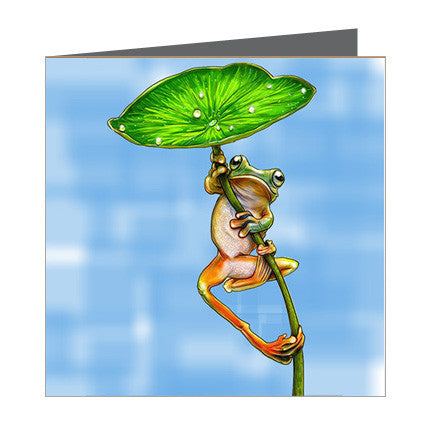 Card - Frog with Lilly Leaf