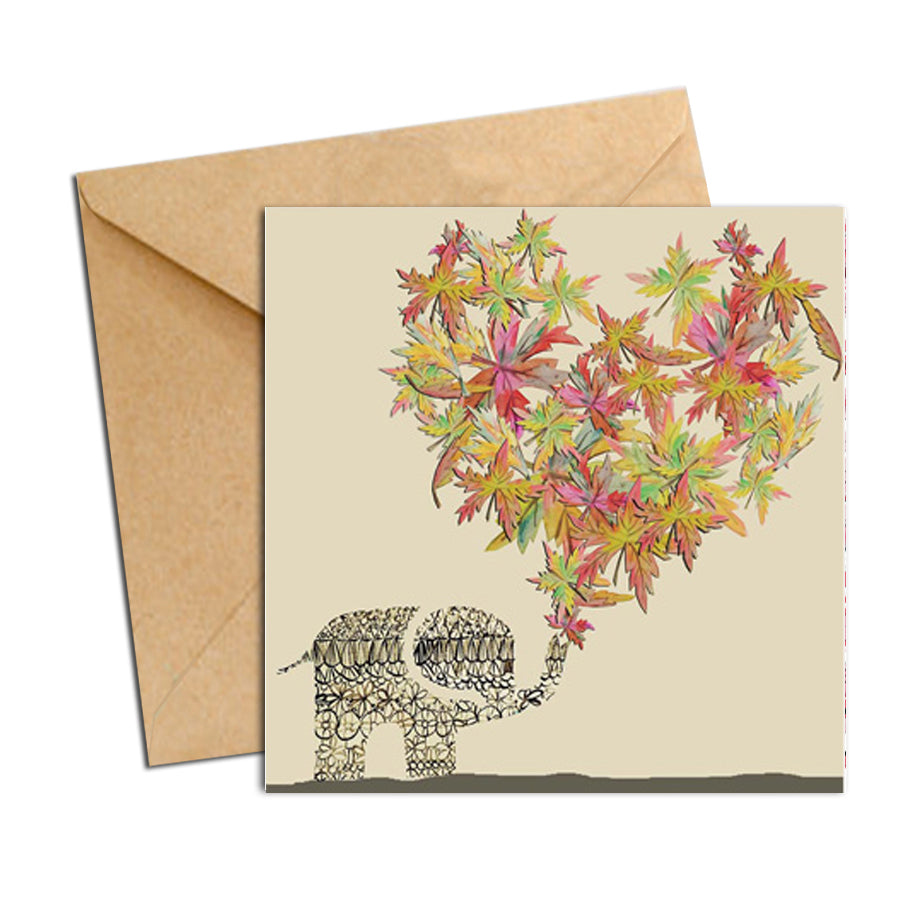 Card - Heart Elephant