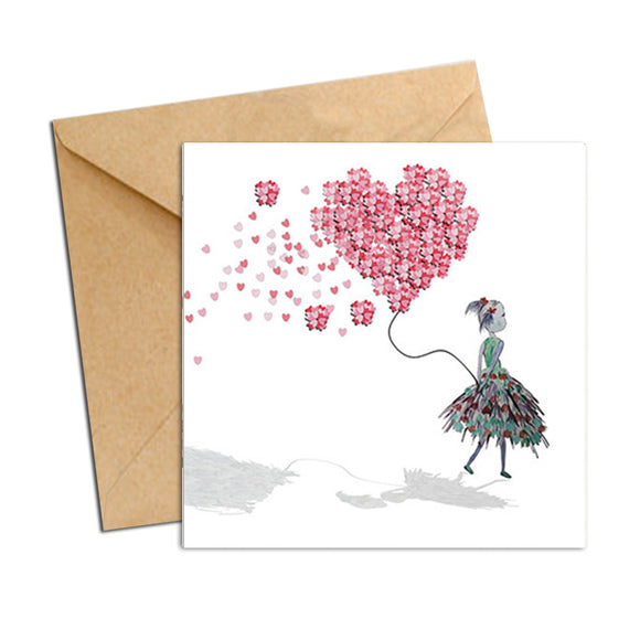 Card - Heart Confetti  Balloon, Greeting Card