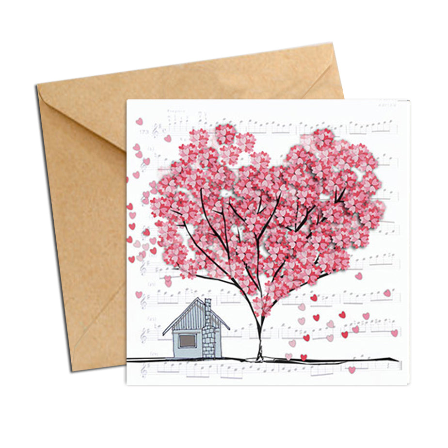 Card - Heart Confetti  Tree home