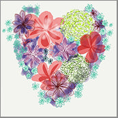 Small Cards (Pack of 10) - Heart Bloom