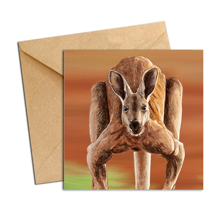 Card - Australian Kangaroo Red