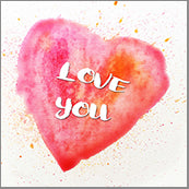 Small Cards (Pack of 10) - Love you Heart Blood Orange