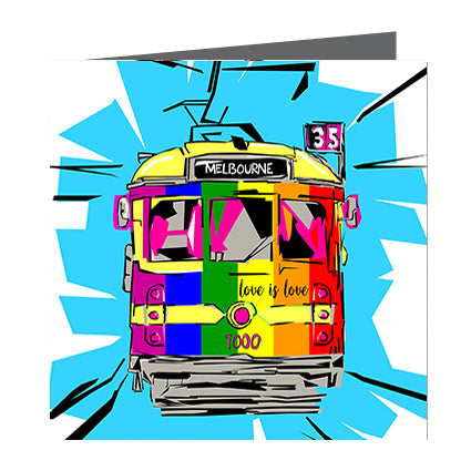 Card - Iconic Melbourne Tram Rainbow