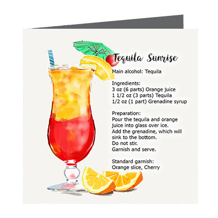 Card - Cocktail Tequila Sunrise