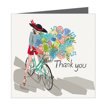 Card - Thanks a bunch Girl on a bike