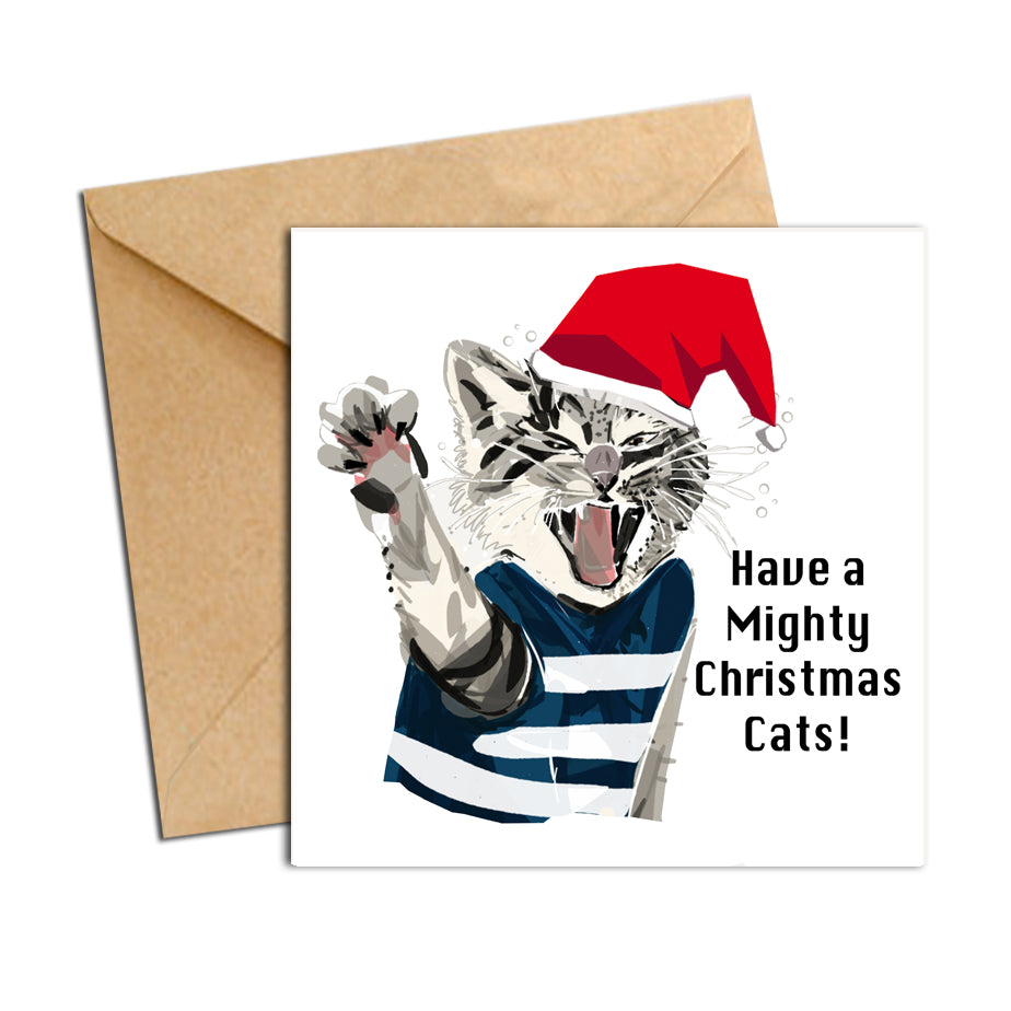 Card - Xmas Footy Cats Geelong