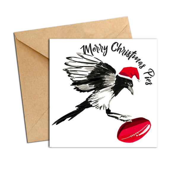 Card - Xmas Footy Pies Collingwood